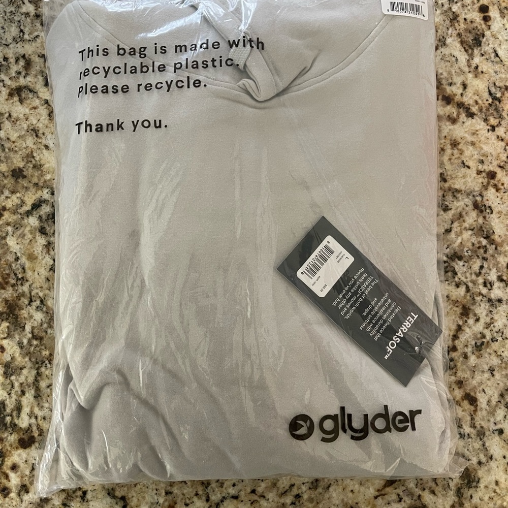 Glyder atlas hoodie ash grey mens large